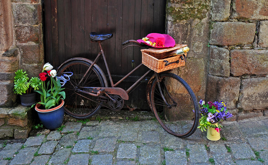 Bicycle in Dinan France Photograph by Dave Mills