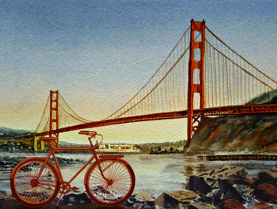 Bicycle In San Francisco Painting by Irina Sztukowski
