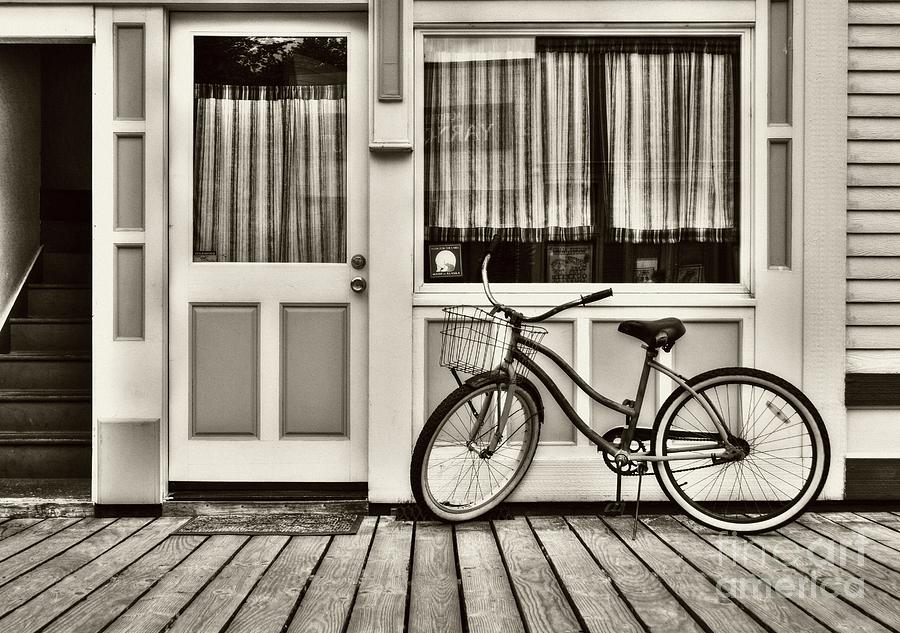 Bicycle In Skagway Sepia Tone Photograph by Mel Steinhauer