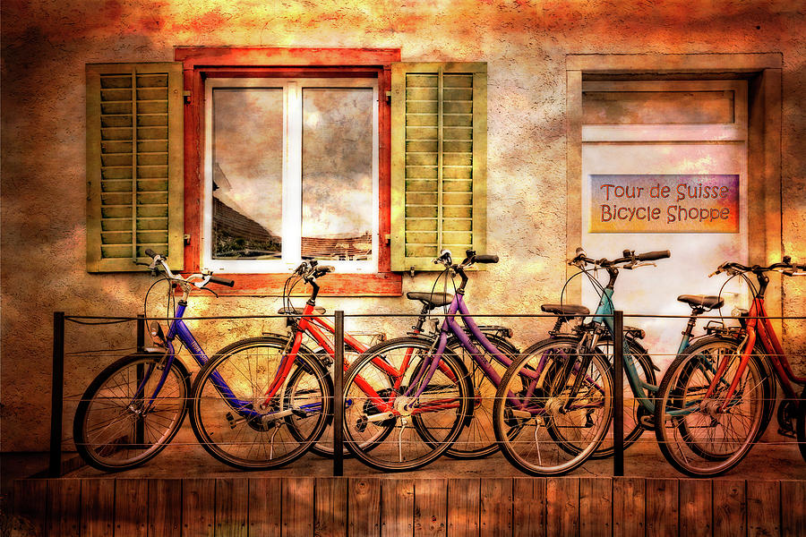 Bicycle Line-Up Photograph by Debra and Dave Vanderlaan