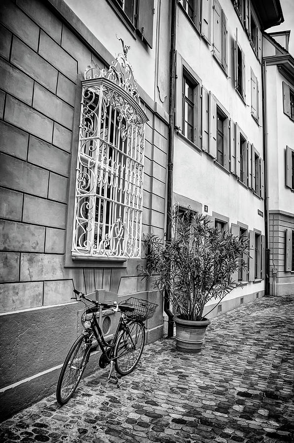 Bicycle on A Cobbled Street in Basel  Photograph by Carol Japp