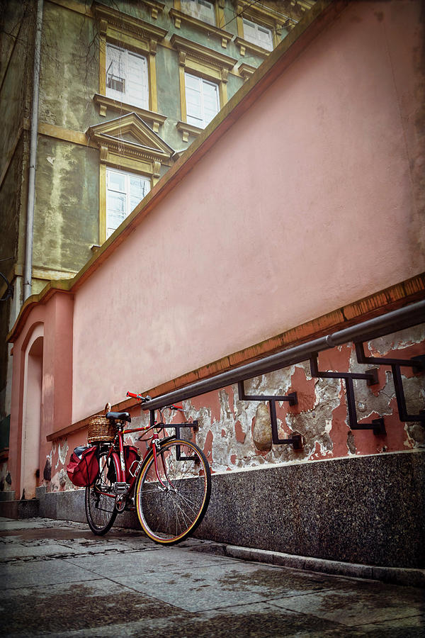 Bicycle On A Quiet Street In Warsaw Poland Photograph