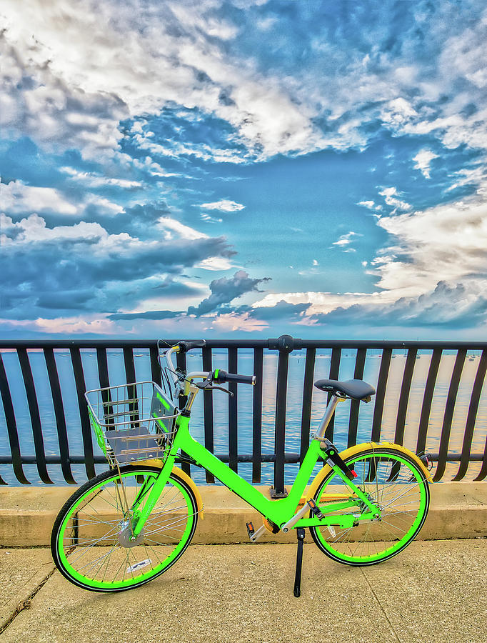 Bicycle On The Bayshore Walkway Photograph by Gary Slawsky