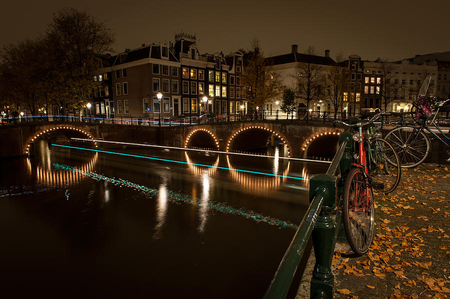 Canals Photograph - Bicycle parked at the Canals by Wim Slootweg Canals Photograph - Bicycle parked at the Canals by Wim Slootweg