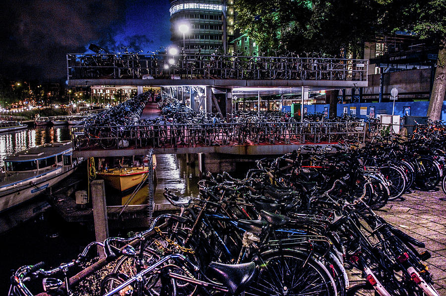 Bicycle Parking Rack Amsterdam Photograph by William Kimble
