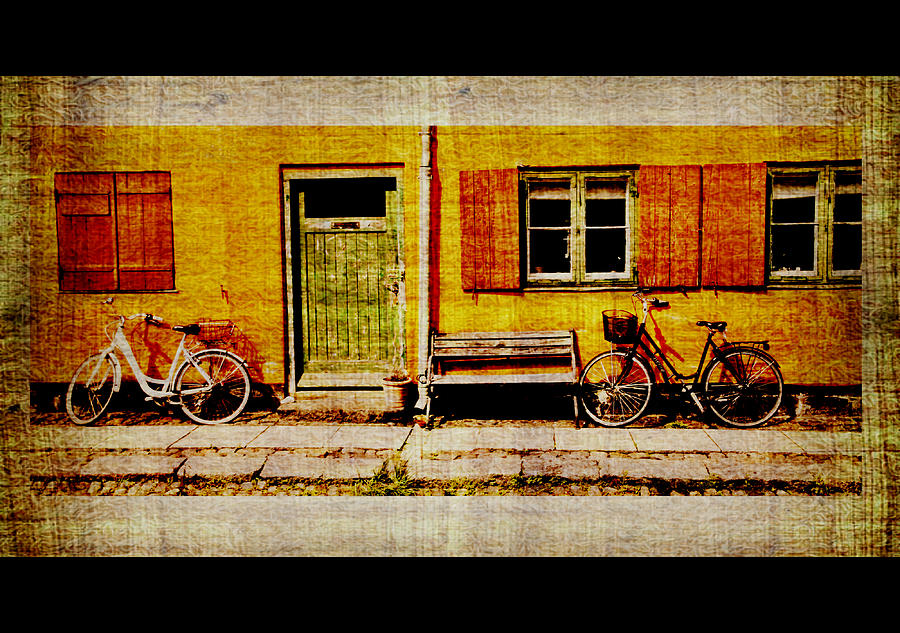 Bicycle Scene -  Modified - Copenhagen Photograph by Jacqueline M Lewis