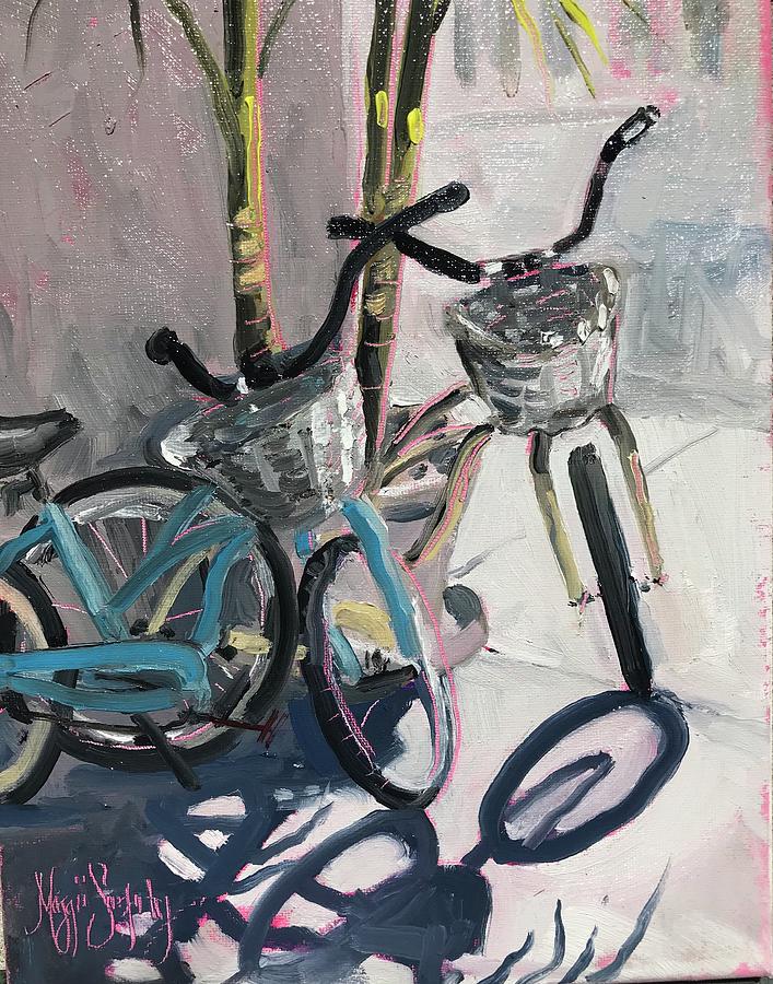 Bicycle Shadows Painting by Maggii Sarfaty