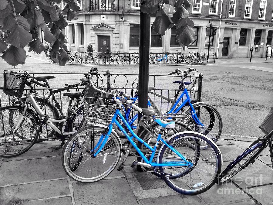 Bicycle Shambles York in Blue Photograph by Joan-Violet Stretch
