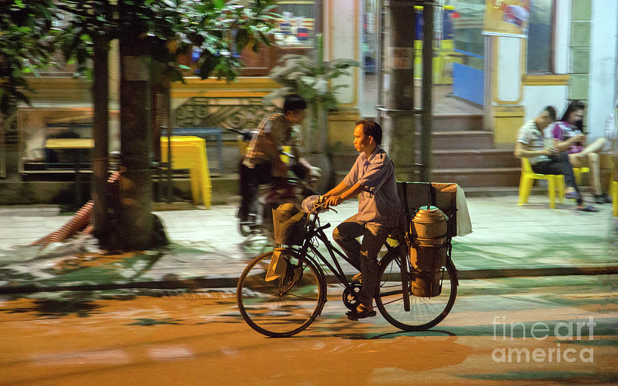 Bicycle Streets Hanoi Color Photograph by Chuck Kuhn