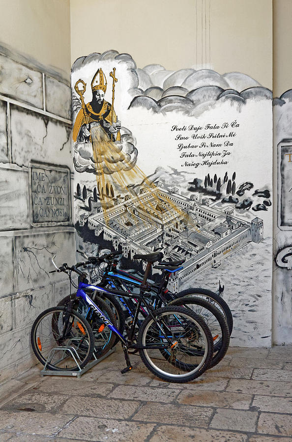 Bicycles Beside Art Photograph by Sally Weigand
