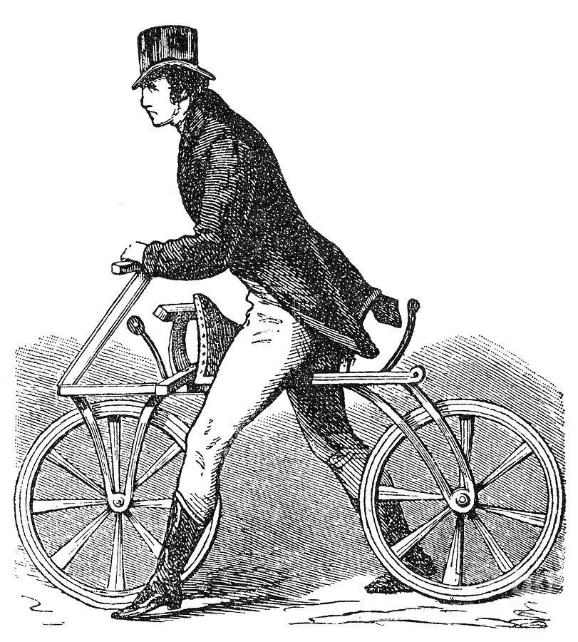 Transportation Photograph - Bicycles: Draisine, 1816 by Granger