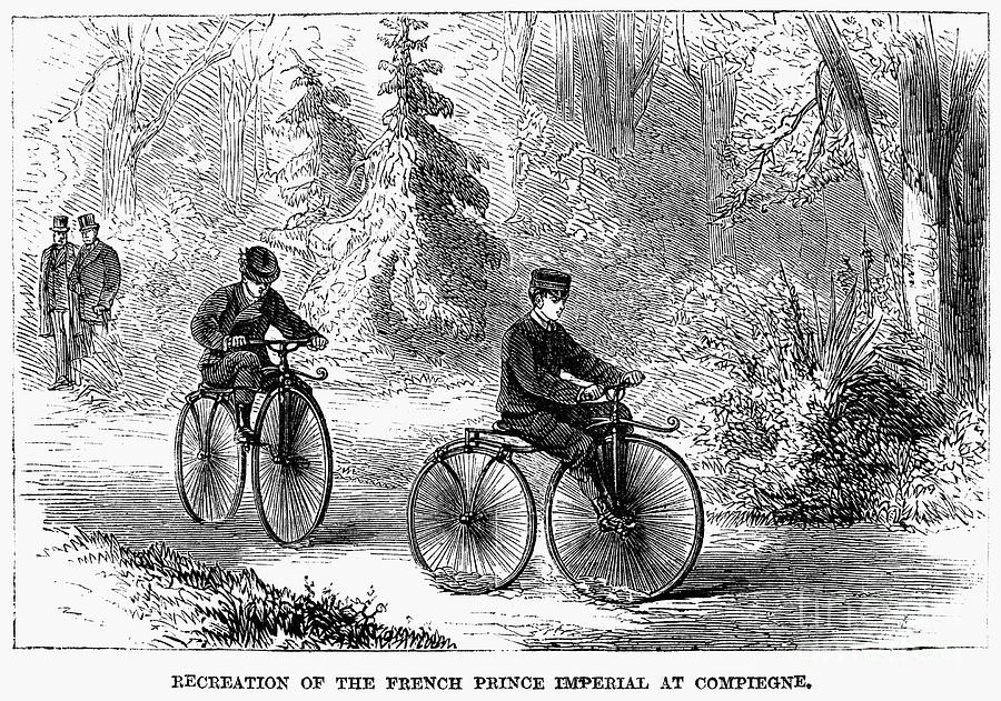 Bicycles: France, 1868 Photograph by Granger