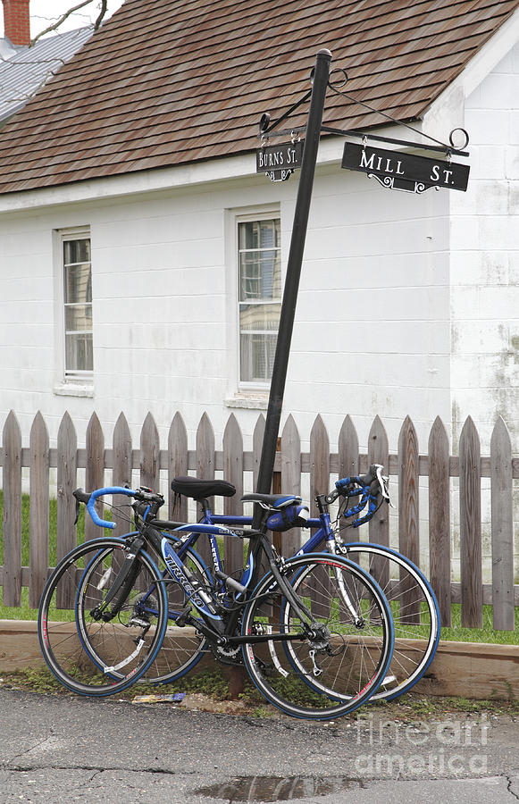 Bicycles on the Street in Saint Michaels Maryland Photograph by William Kuta