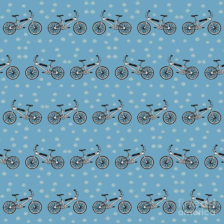 Bicycles pattern Digital Art by Gaspar Avila