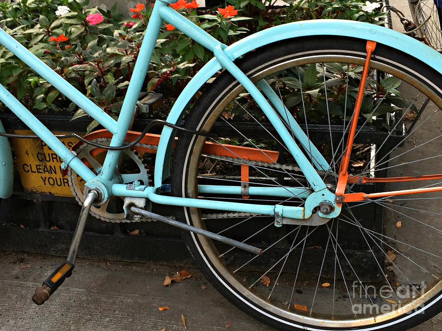 Bicyclette Bleu - The Blue Bicycle Photograph by Miriam Danar