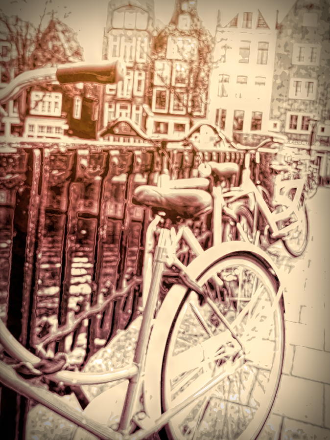 Bicyclettes dAmsterdam Digital Art by Susan Lafleur