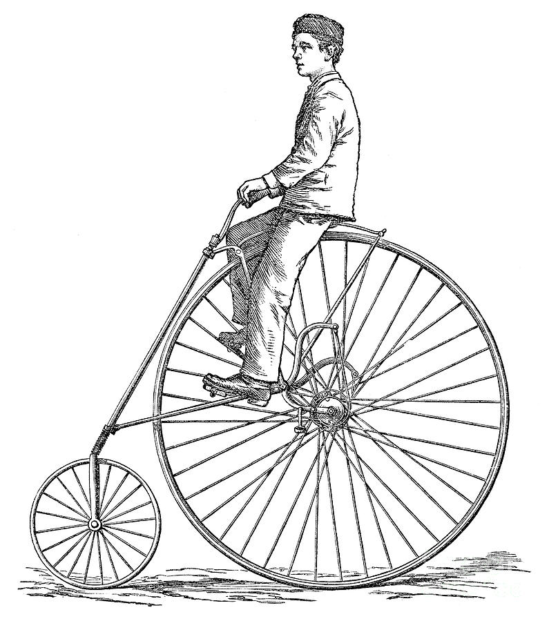 Bicycling, 1880 Photograph by Granger
