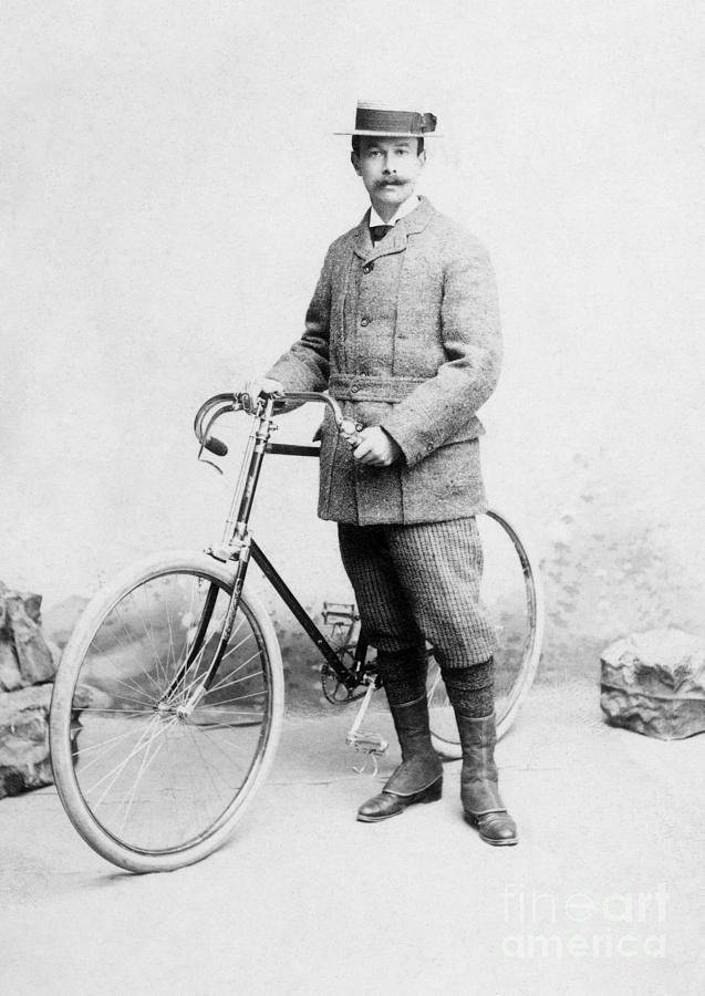 BICYCLING, c1885 Photograph by Granger