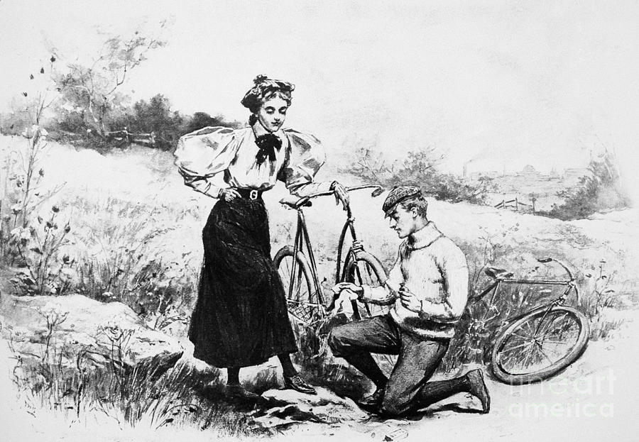 BICYCLING, c1898 Photograph by Granger BICYCLING, c1898 Photograph by Granger