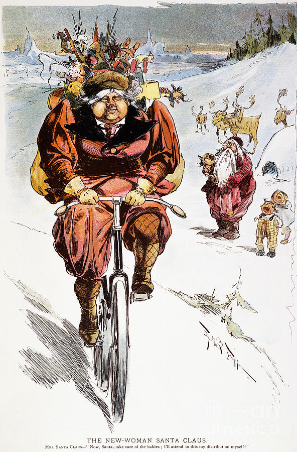 Bicycling Cartoon, 1895 Photograph by Granger