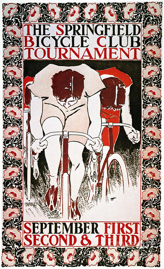 Bicycling Poster, 1896 Photograph by Granger