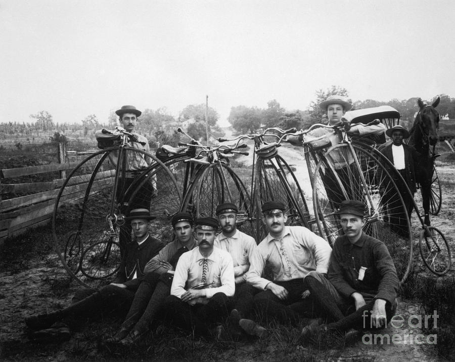 BICYLE RIDERS, c1880s Photograph by Granger