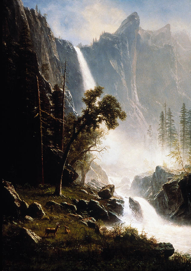Bridal Veil Falls, Yosemite, c1871-73 Painting by Albert Bierstadt