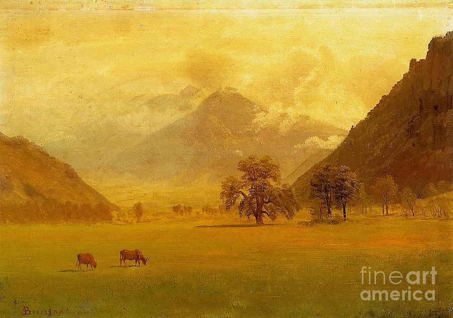 Bierstadt_Albert_Rhone_Valley Painting by MotionAge Designs