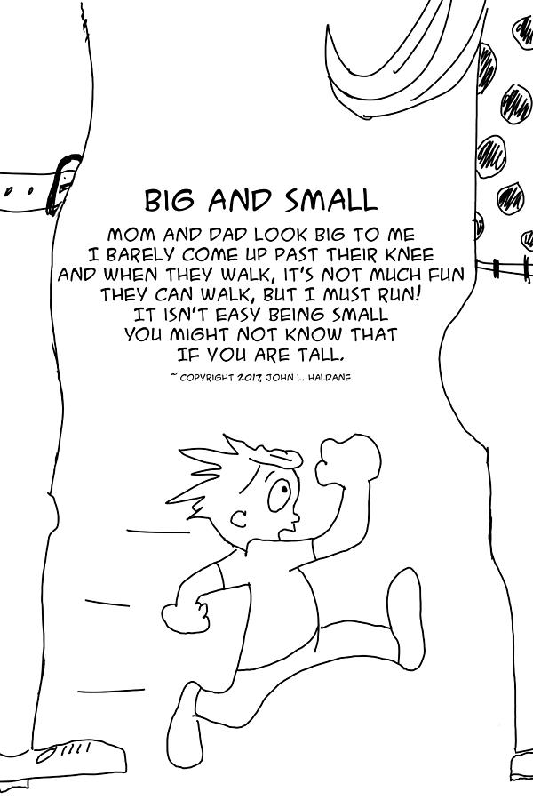 Book Drawing - Big and Small by John Haldane