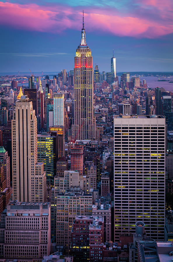 Empire State Building Photograph - Big Apple Twilight by Inge Johnsson