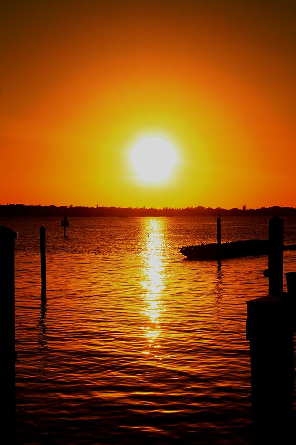 Big Ball of Sun on the Water Photograph by Catie Canetti
