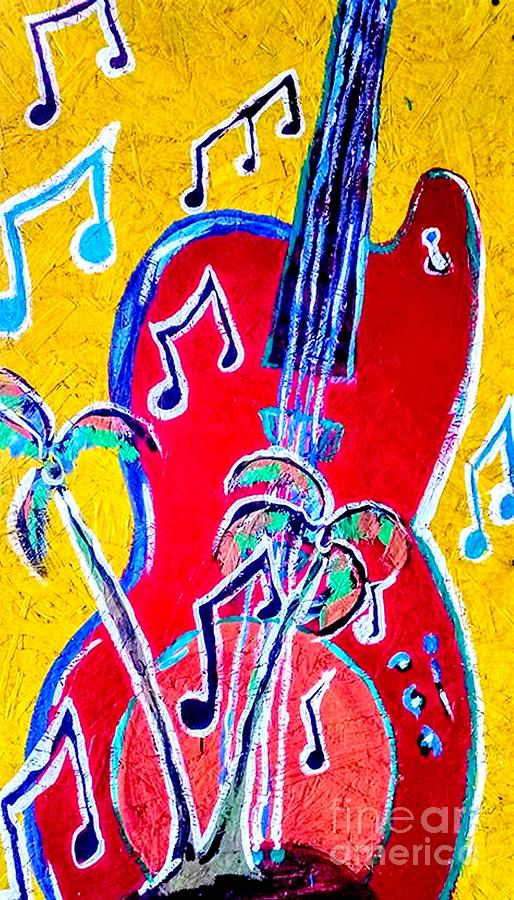 Big Bass Guitar Painting by James and Donna Daugherty