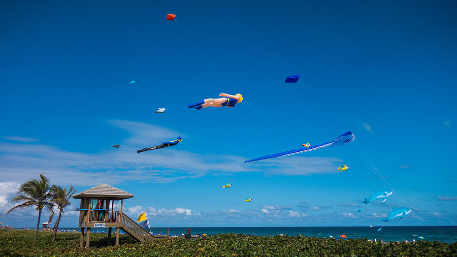 Big Beach Kites Delray Beach Photograph by Lawrence S Richardson Jr
