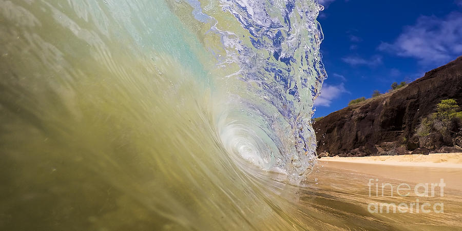 Big Beach Maui Shore Break Wave Wide Photograph