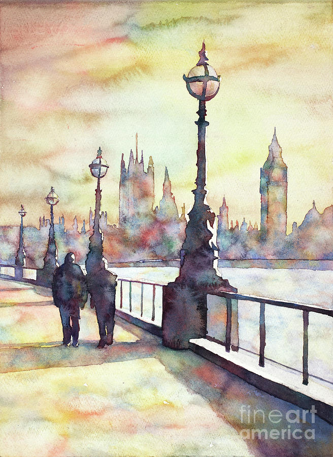 Big Ben at sunset- London Painting by Ryan Fox