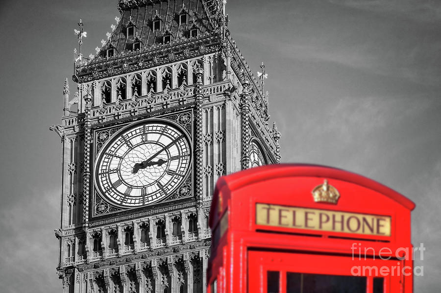 Big Ben and phone box, iconic London Photograph by Delphimages London Photography