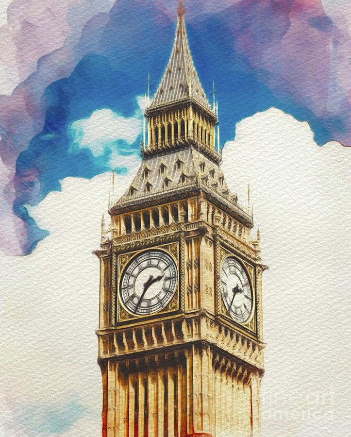 London Painting - Big Ben, London by Esoterica Art Agency