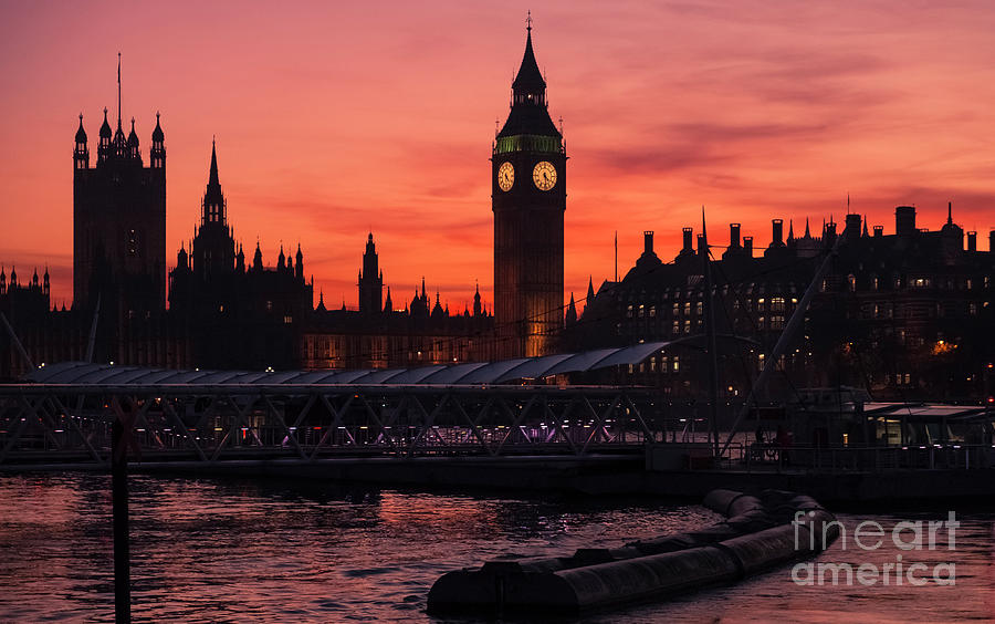 Big Ben Sunset, London UK Photograph by Philip Preston