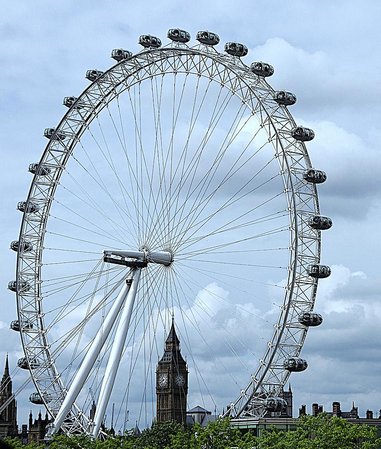 London Eye Photograph - Big Ben Through the London Eye by Karen McKenzie McAdoo
