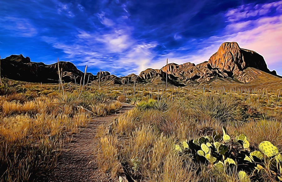 Big Bend National Park Painted Photograph by Judy Vincent