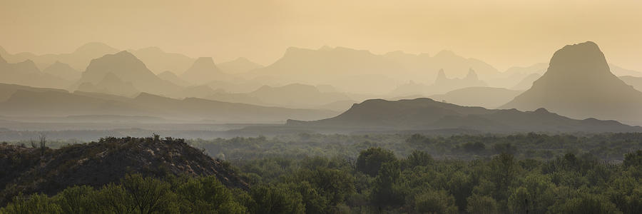Big Bend National Park Silhouette Panorama Photograph by Rob Greebon