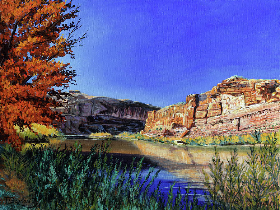Arches National Park Painting - Big Bend on the Colorado by Timithy L Gordon