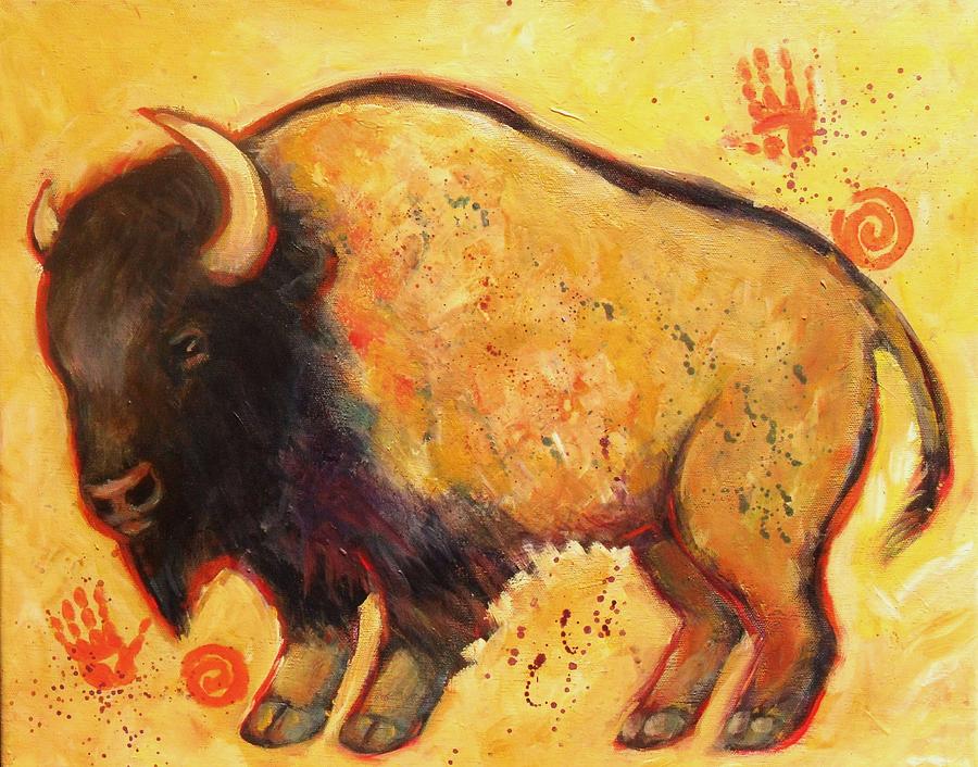 Big Bison Totem Painting by Carol Suzanne Niebuhr