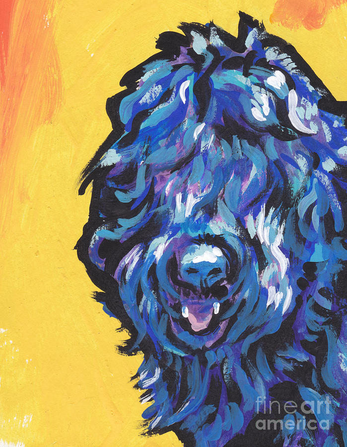 Dog Painting - Big Blackie by Lea S