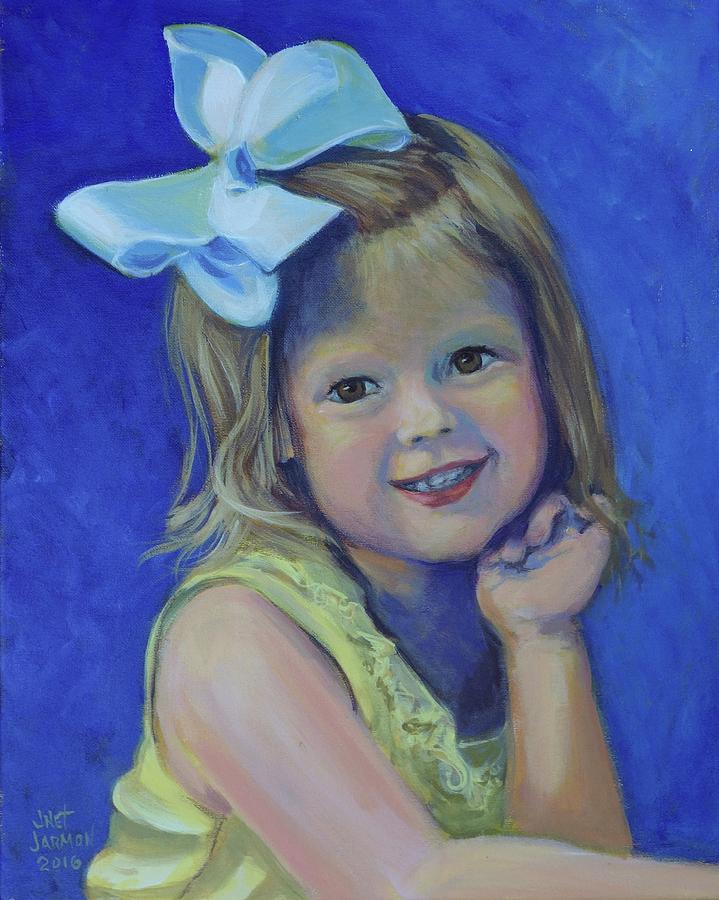 Big Bow Little Girl Painting by Jeanette Jarmon