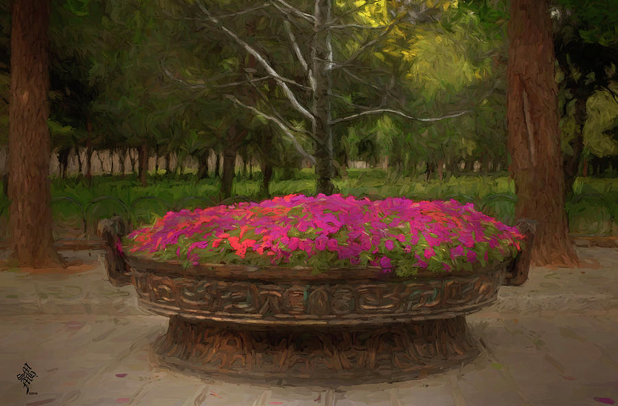 Big Bowl of Flowers Digital Art by Syed Muhammad Munir ul Haq