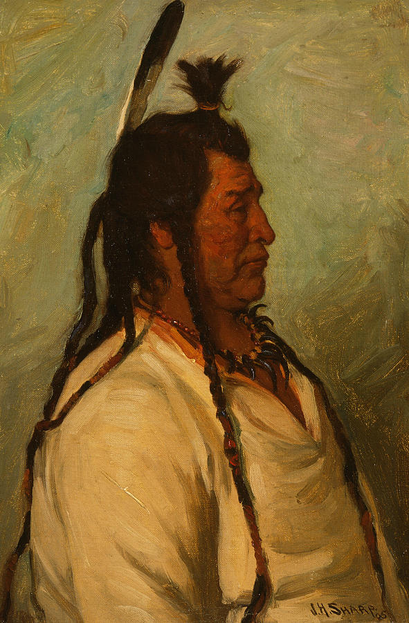 Big Brave, Blackfeet Dance Chief Painting by Joseph Henry Sharp