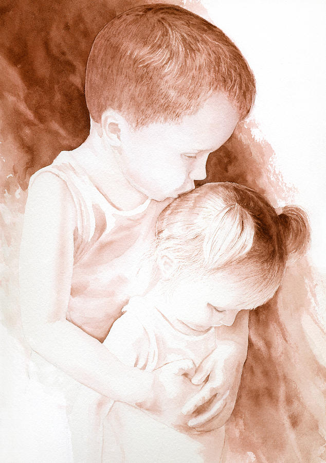 Big Brothers Hug Painting by Cory Calantropio