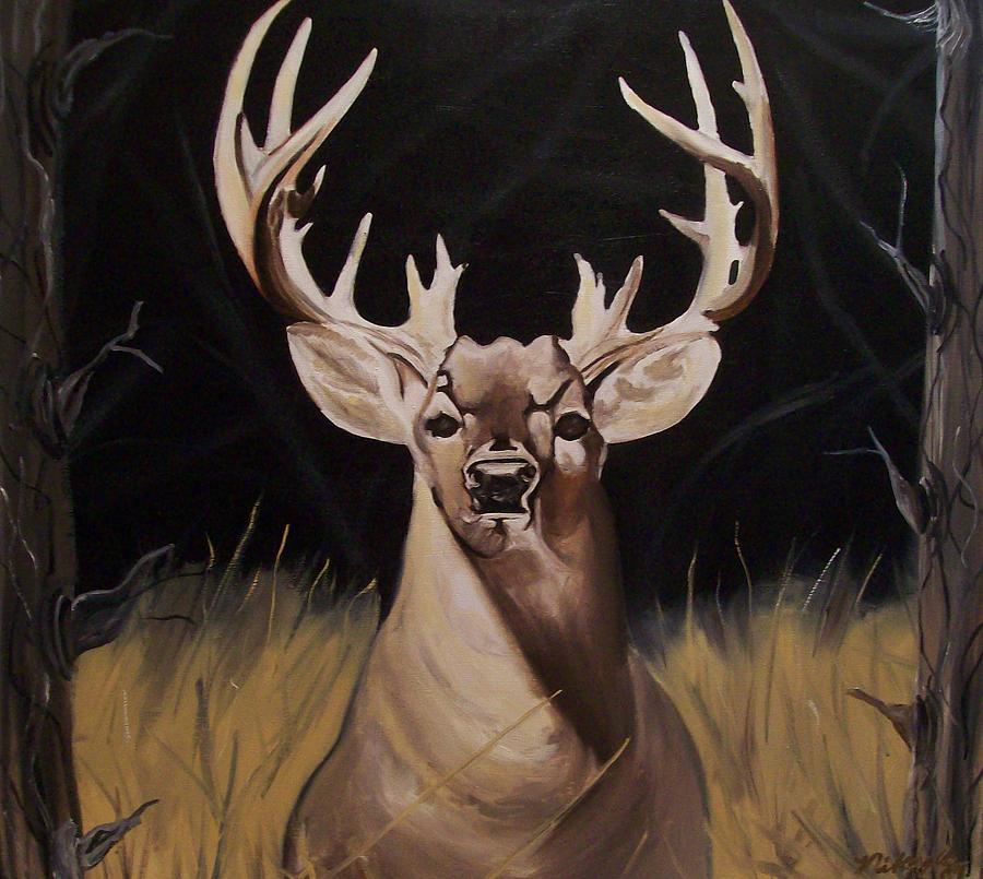 Deer Painting - Big Buck Paintings by Mikayla Ziegler