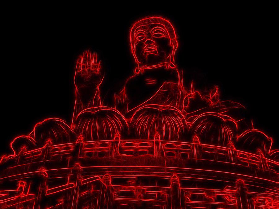 Big Buddha Red Abstract Photograph by Mark J Dunn